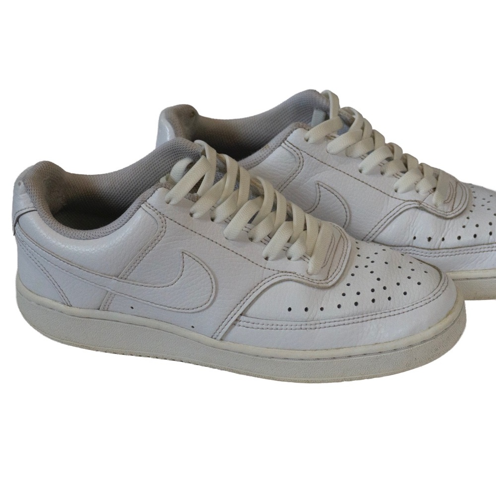 Nike Court Vision Low White Leather Sneakers Women’s 7.5 - Picture 6 of 7